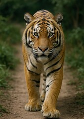 Fototapeta premium Majestic tiger walking path