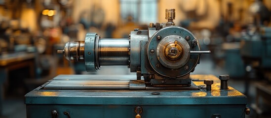 Fototapeta premium Vintage industrial machine in workshop.