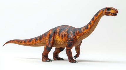 Fototapeta premium A detailed 3D render of a sauropod dinosaur on a white background.