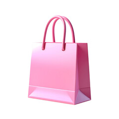 Pink shopping bag with handles displayed on a white background, perfect for retail, fashion, branding, or promotional design projects.
