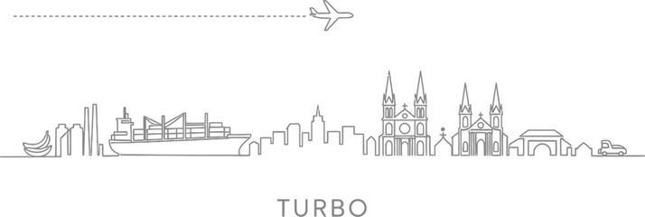 Global Transportation and Logistics Skyline with Airplane and Ship