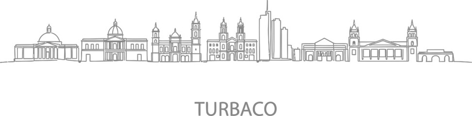 Obraz premium Turbaco City Skyline Outline