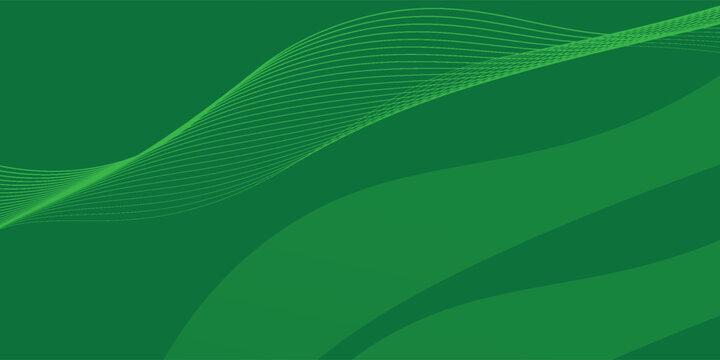 Abstract green line with wavy shapes background