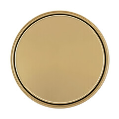 Gold Circular Metal Paint Can Lid on White Background