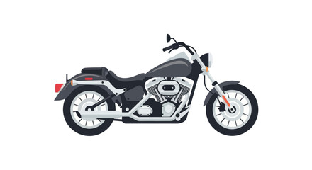 Fototapeta premium Sleek Dark Motorcycle with Chrome Accents and Spoked Wheels.