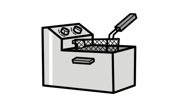 Commercial Deep Fryer with Basket and Controls.
