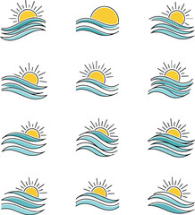 Obraz premium set of vector symbols of sun