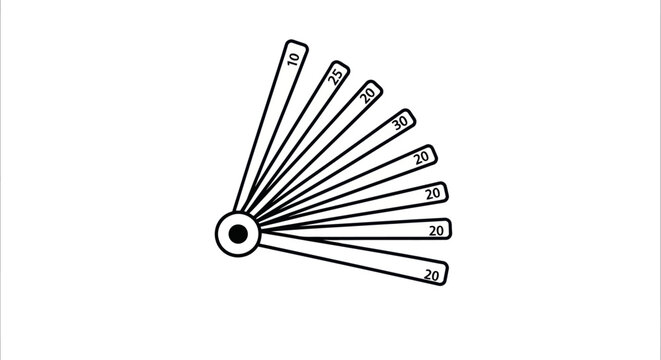 Feeler Gauge Set: Precision Measuring Tool with Multiple Blades and Thickness Markings.