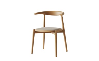 Wooden chair isolated on white background in studio