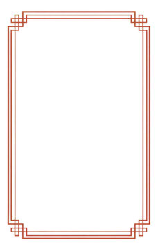 Minimalist Red-Orange Double Border Frame with Knots