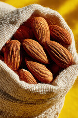 almonds on a wooden background