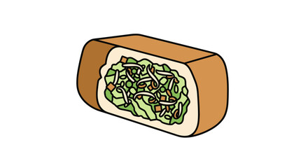 Deliciously Stuffed Bread Roll with Fresh Green Filling.