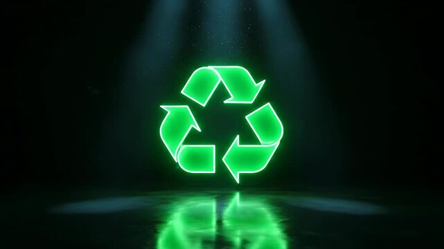 Rotating Recycle Logo - Green Energy Loop