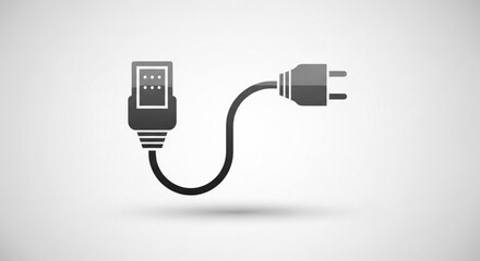 Illustration of a power plug and a network cable