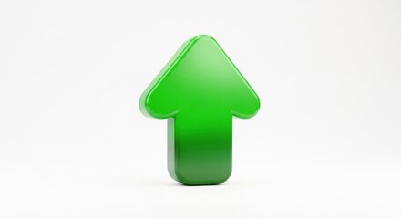 A green arrow icon on a white background