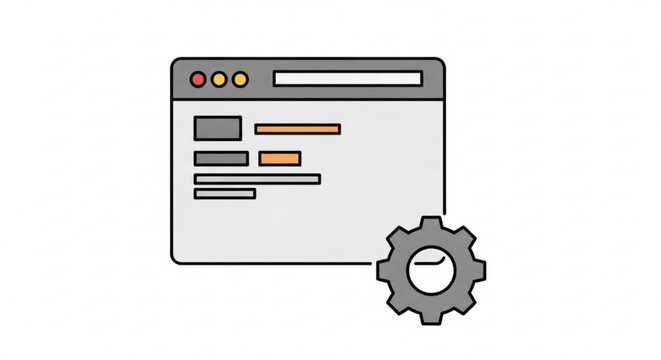 Website settings configuration with gear