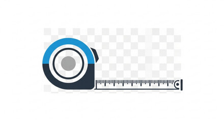 Blue and black measuring tape with a