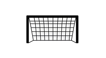 Black and White Soccer Goal Net Illustration.