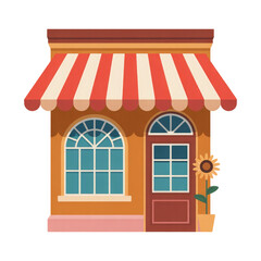 3d rendered illustration of a charming storefront isolated on transparent background