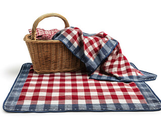 A Beautifully Arranged Picnic Scene with a Red, White, and Blue Theme