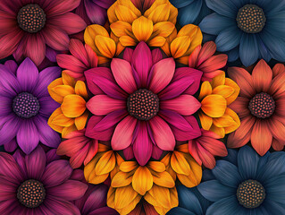 Beautiful Kaleidoscope Design Created with Flower Petals