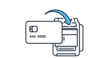 Credit card insertion into card reader machine