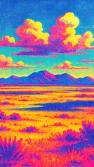 Vibrant desert landscape mobile wallpaper