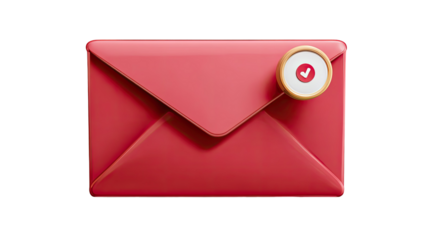 3d mail envelope with new message notification icon isolated on white background