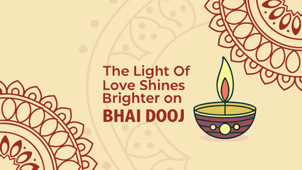 Celebrate the Festival of Bhai Dooj with Decorative Diya, a Symbol of Love and Protection for Brothers and Sisters, Perfect for Greetings and Festivities