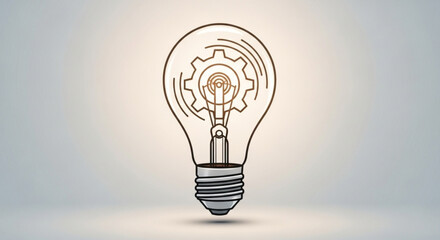 Light bulb with gear inside representing innovation and technological solution