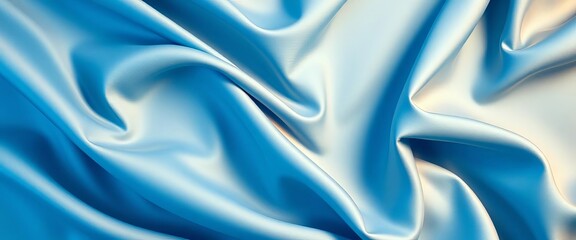 Fototapeta premium Soft, textured blue drape sheet, creating elegant folds, soft, fabric