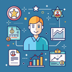 line style icons of social analytics  engagement s.eps