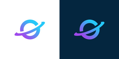 Digital Planet Tecnology logo icon vector illustration