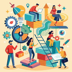 productivity improvement teamwork concept.eps