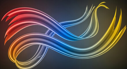 Colorful gradient wave circles in minimal futuristic abstract composition.