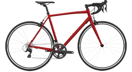 Red Road Bike on Transparent Background – Fast Racing Bicycle with Modern Design and Lightweight Frame