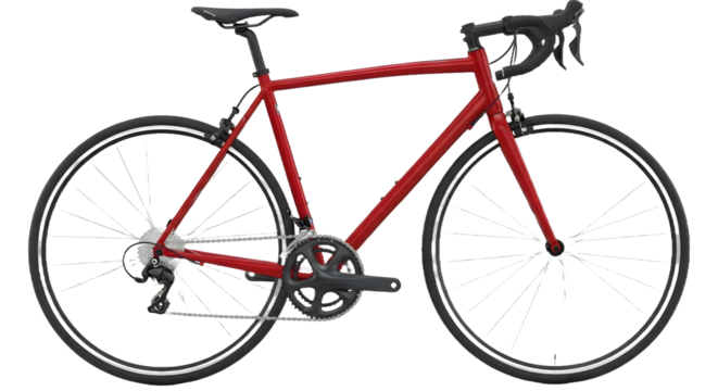 Red Road Bike on Transparent Background – Fast Racing Bicycle with Modern Design and Lightweight Frame