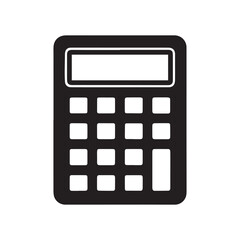 Naklejka premium Calculator icon in silhouette vector illustration white background