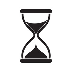 A classic hourglass timer silhouette vector illustration white background