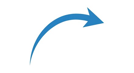 A blue arrow pointing to the right against a white background.