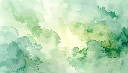 水彩グリーンの背景01, Watercolor green background, generated by AI