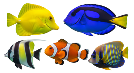 Tropical fish isolated on white or transparent background