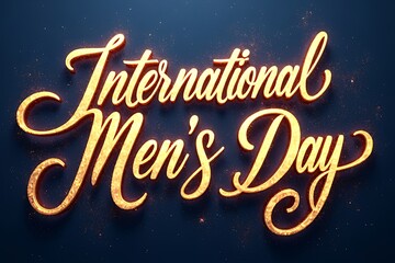 International mens day is celebrated with a golden, glowing typography