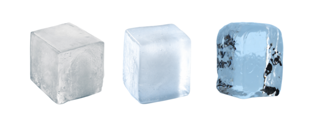 block of ice Cold blue crystal clear frozen block of ice melting to create pool of water on reflective steel surface ice blocks Frosty translucent, frigid cold blue ice block melting to create pool