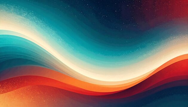 An abstract depiction of colorful, undulating waves in a gradient