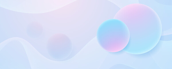  Soft Blue Pastel Gradient Abstract Background with Circles