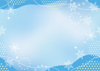 Seamless Abstract Winter Background With Snowflakes. Vector Illustration. Horizontally Repeatable.
