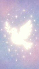 Obraz premium Peaceful dove amidst sparkling stars.
