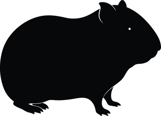 Black cat and rat vector illustration silhouettes of wild animals