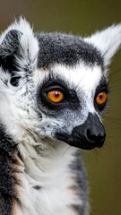 Obraz premium Close-up view of a ring-tailed lemur, showcasing detail